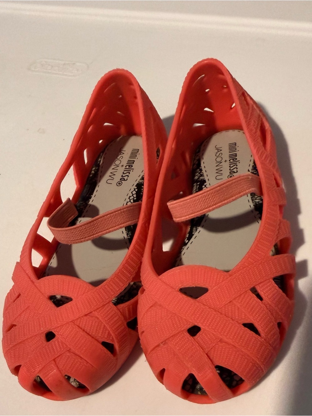 Mini Melissa + Jason Wu Coral Jelly Flats Mary Jane Shoes Toddler Size 9